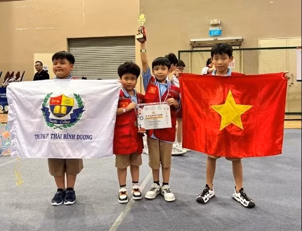 Can Tho students at the Global Robotics Games 2023. (Photo: The games organsing committee)