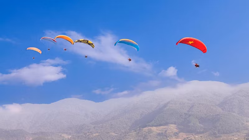 At the opening ceremony of the second Open Putaleng Long Distance Paragliding Tournament 2023.