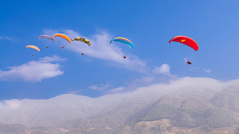 At the opening ceremony of the second Open Putaleng Long Distance Paragliding Tournament 2023.