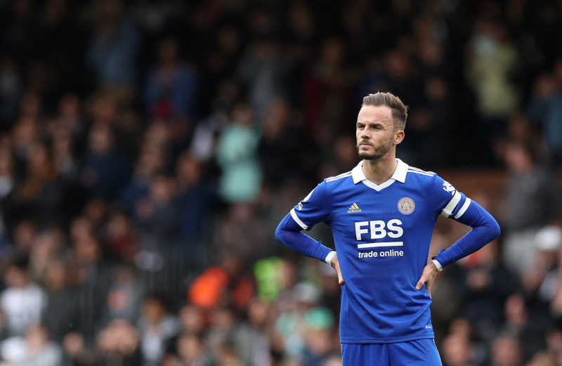 Leicester City's James Maddison reacts - Premier League - Fulham v Leicester City - Craven Cottage, London, the UK - May 8, 2023. (Photo: Reuters)