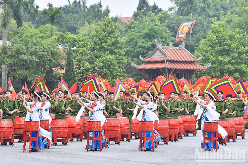 A drum performance at the ceremony.