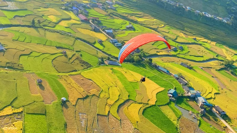 The paragliding festival in Mu Cang Chai District has drawn much excitement and interest from visitors.