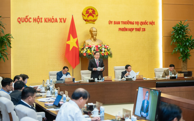 NA Vice Chairman Tran Thanh Man speaking at the event (Photo: quochoi.vn)