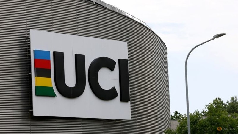 The logo of the Union Cycliste Internationale (UCI) is seen in Aigle, Switzerland, June 3, 2022. (Photo: Reuters)