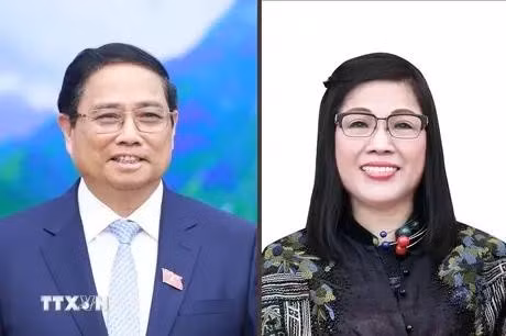 Prime Minister Pham Minh Chinh and his spouse (Photo: VNA)