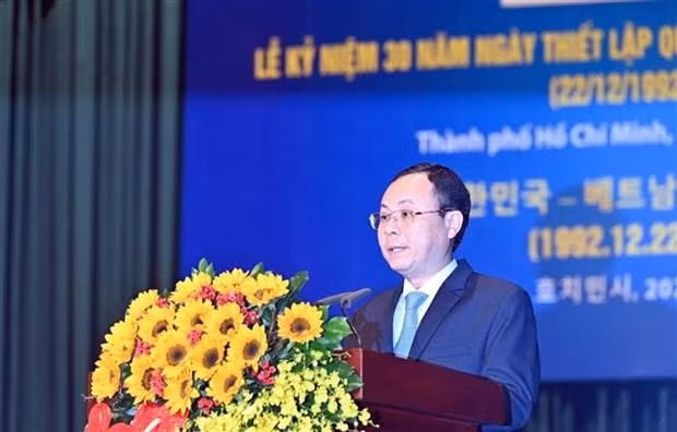 Vice Secretary of the HCM City Party Committee Nguyen Van Hieu speaks at the event. (Photo: VNA)