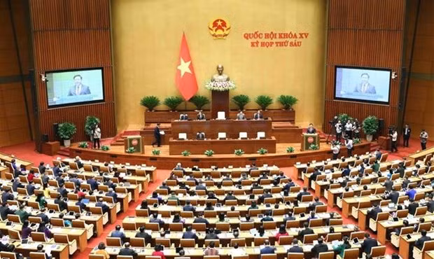 The opening sitting of the 15th-tenure NA's sixth session on October 23 morning (Photo: VNA)