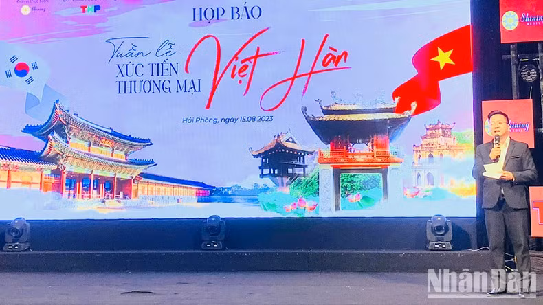 At the press conference on Vietnam-Korea Trade Promotion Week.