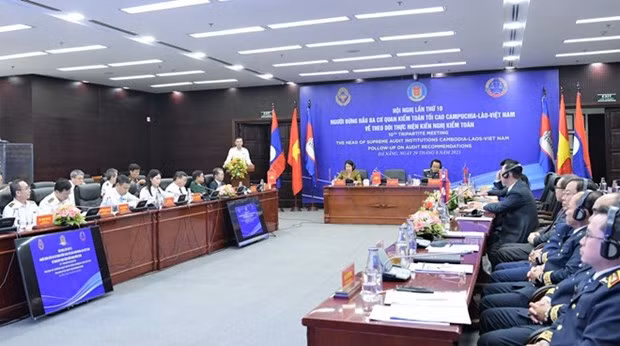 The 10th Tripartite Meeting between the Supreme Audit Institutions of Cambodia, Laos and Vietnam was organised in Da Nang city on August 29 (Photo: VNA)