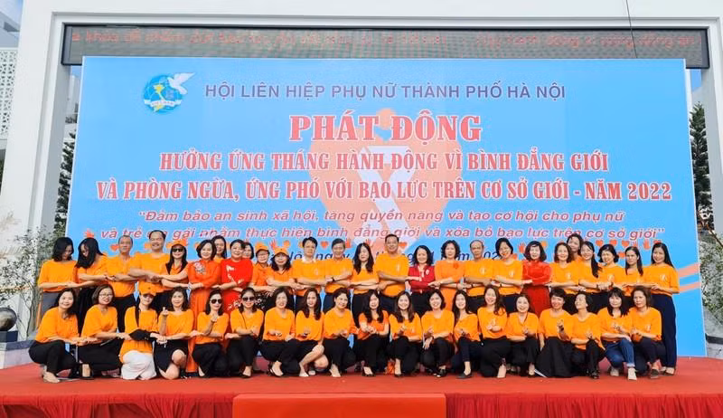 At the launch ceremony for the action month.