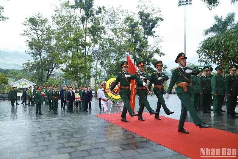 The memorial ceremony held for remains of eight fallen soldiers who sacrificed their lives in the fight to protect the northern border.