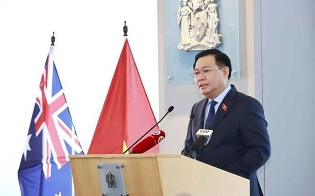 National Assembly Chairman Vuong Dinh Hue speaks at the forum (Photo: VNA)