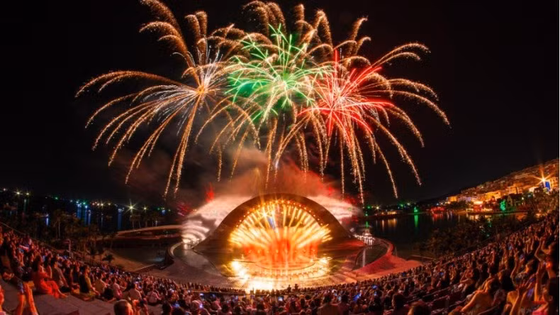 “Galaxy of Fireworks” after the Kiss of the Sea show lit up the Phu Quoc night sky.
