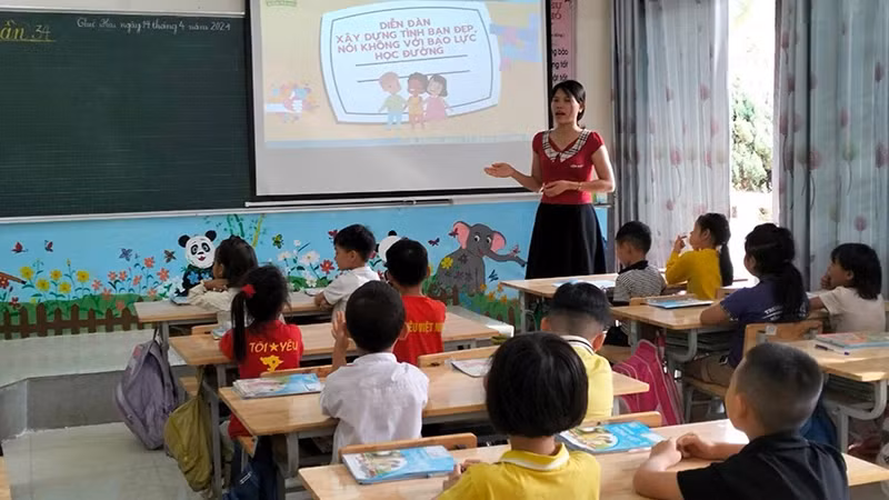 Activities of the San Thang Primary School, Lai Chau City, Lai Chau Province. (Photo: MINH THAO)