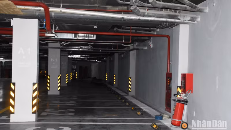 Fire prevention and fighting system in the museum's basement. (Photo: ANH DAO)