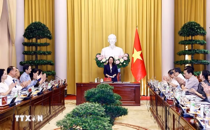 State Vice President Vo Thi Anh Xuan speaks at the event. (Photo: VNA)
