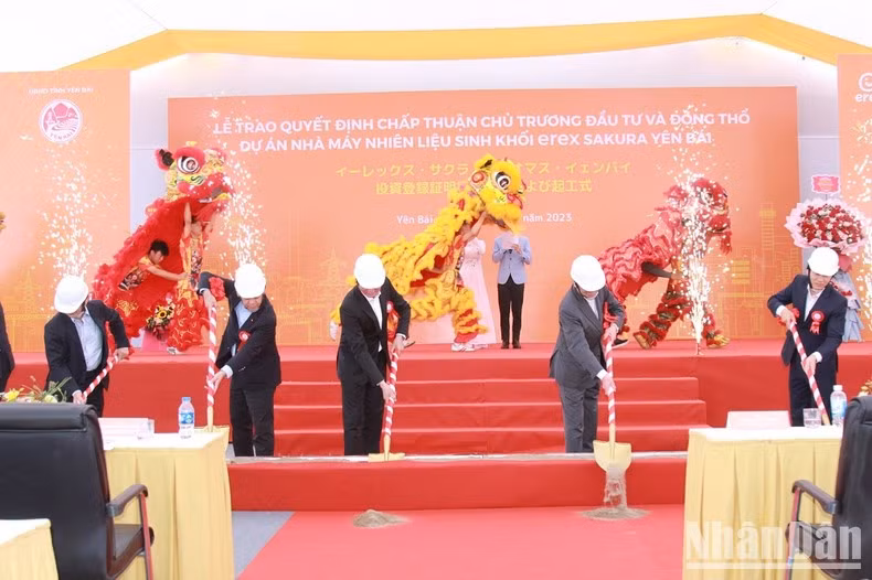  At the ground-breaking ceremony.