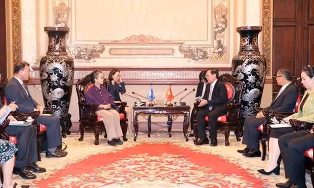 At the reception (Photo: VNA)