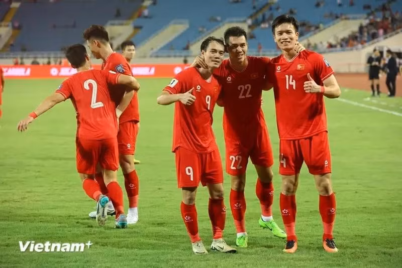Members of the Vietnamese men's national football team (Photo: VNA)