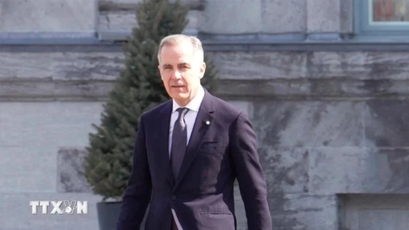 Canadian Prime Minister Mark Carney at a press conference after the inauguration ceremony in Ottawa, Canada, March 14, 2025. (Photo: VNA)