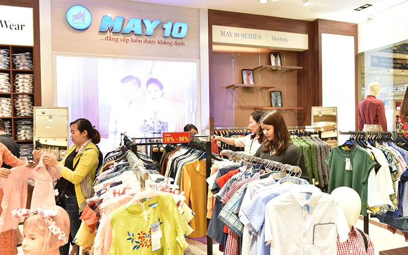 Consumers shop at the store of Garment 10 Corporation.