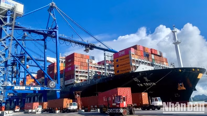 Lach Huyen Port — the end point of the railway connecting China's Hekou County with Lao Cai. Hanoi and Hai Phong.