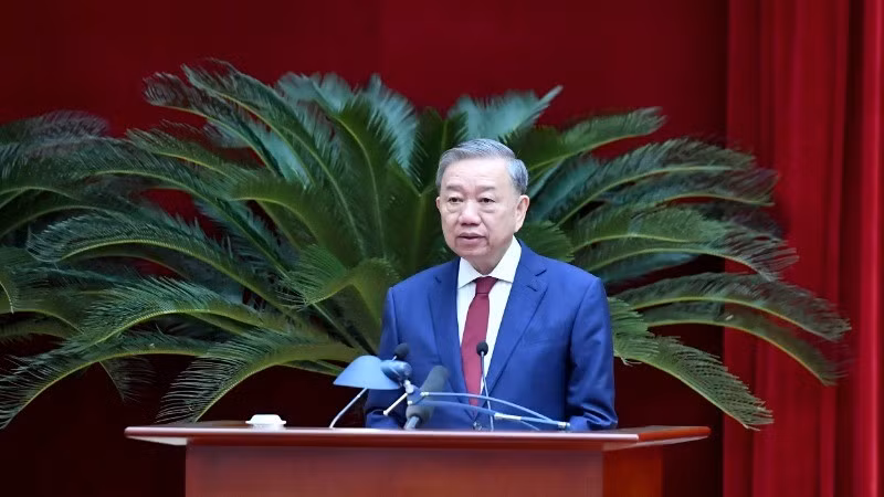 General Secretary To Lam speaks at the closing ceremony of the 13th Party Central Committee’s session. (Photo: NDO)