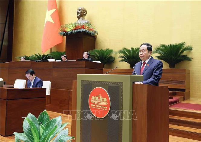 NA Chairman Tran Thanh Man delivers his opening remarks. (Photo: VNA)