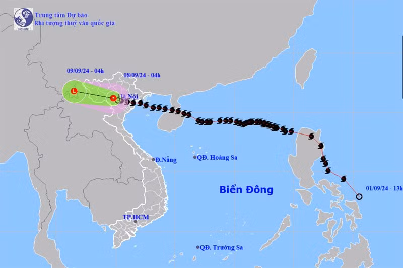 Typhoon Yagi weakened into a tropical depression on the night of September 7 (Photo: National Centre for Hydro-Meteorological Forecast)