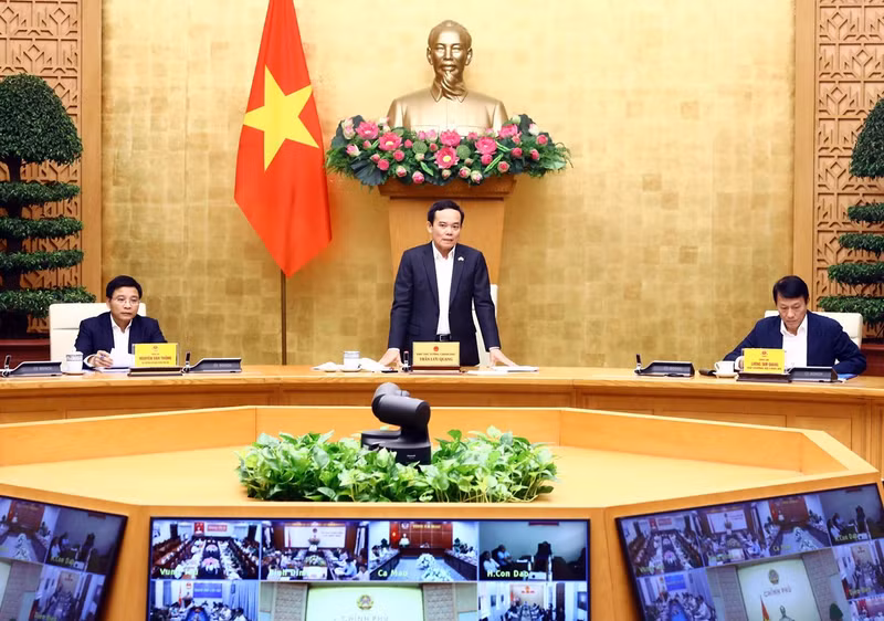  Deputy Prime Minister Tran Luu Quang speaking at the conference (Photo: VNA)