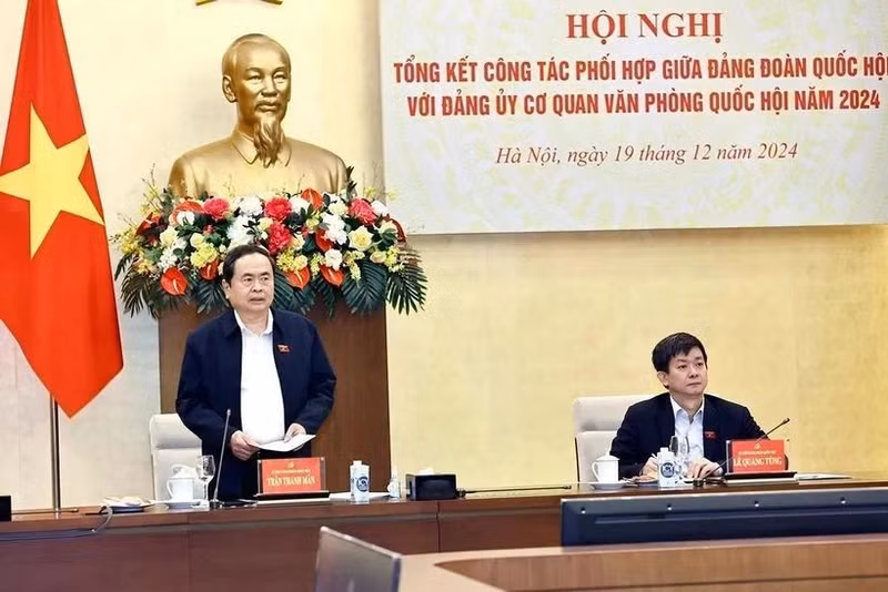 National Assembly Chairman Tran Thanh Man speaks at the conference (Photo: NDO)