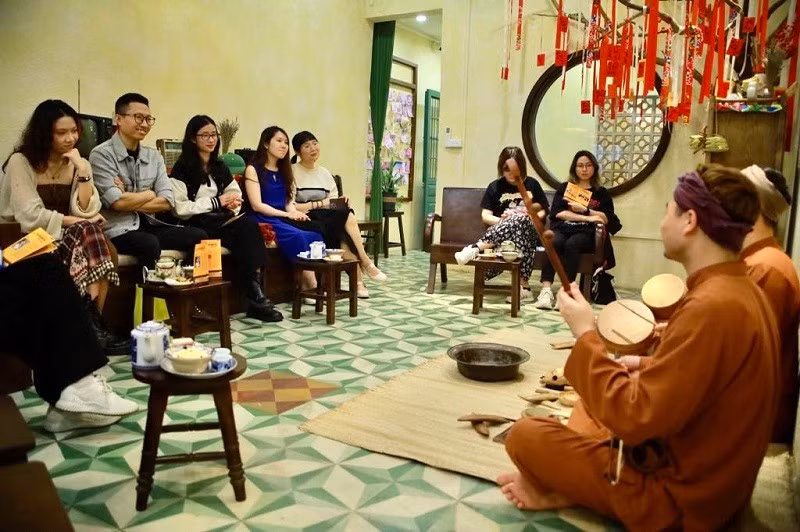 The performing space of the programme ‘Xam in the city’. (Photo: Thuy Trang)