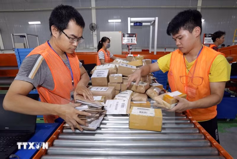 Goods classification at the ecommerce platform Lazada. (Photo: VNA)