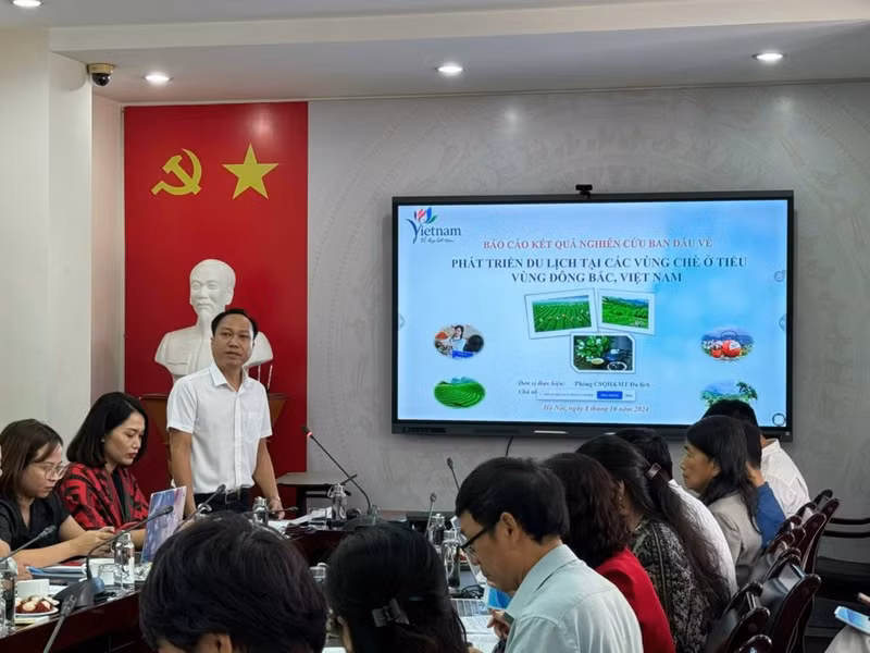 Dr Le Quang Dang from the Institute for Tourism Development Research speaks at the worskhop (Photo: itdr.org.vn)