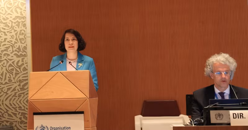 Deputy Health Minister Nguyen Thi Lien Huong speaking at 77th World Health Assembly (Photo: VNA)