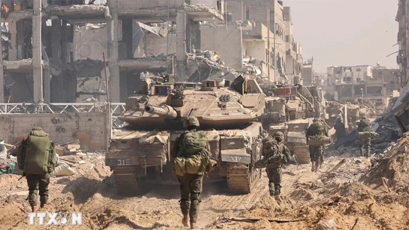 Soldiers from Israel conducting military operations in Khan Yunis, Gaza Strip. (Photo: THX/VNA)