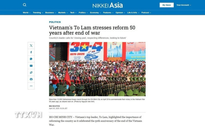 Nikkei Asia highlights Vietnamese people's pride at reunification celebration