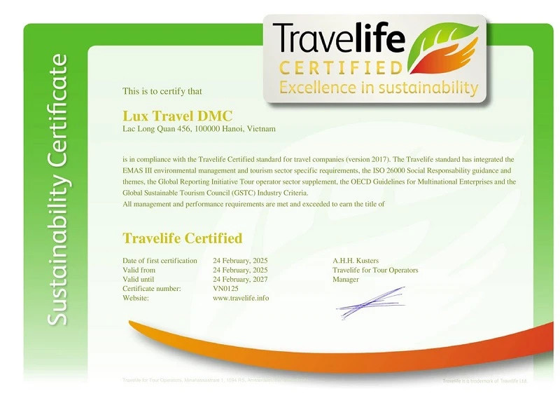 Lux Travel DMC, a member of LuxGroup, has received the Travelife Certified Sustainability Award 2025 for sustainable tourism