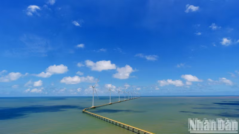 The image of these gigantic wind power structures symbolises the harmony between humans and nature. The image of these gigantic wind power structures symbolises the harmony between humans and nature.