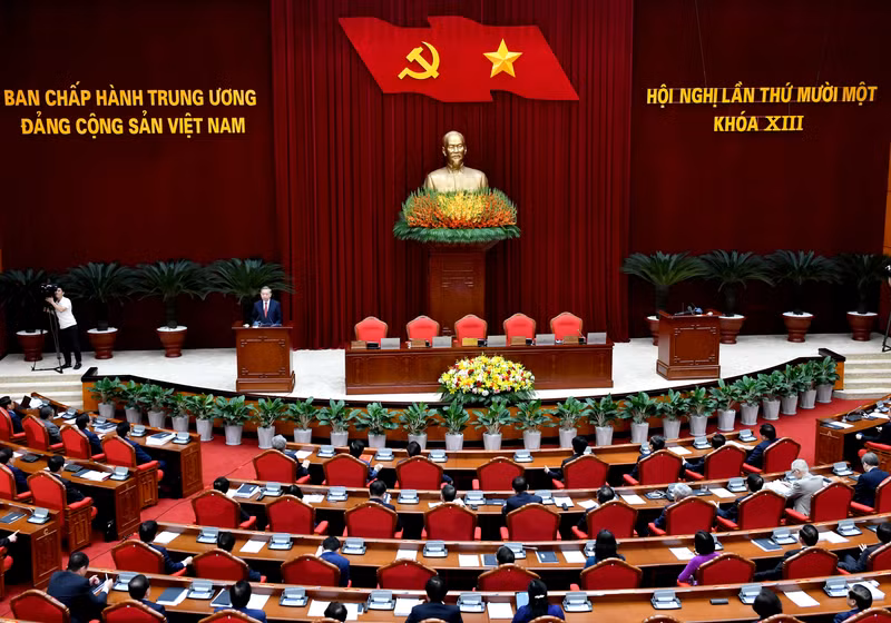 The 11th plenum of the 13th Party Central Committee wrapped up on April 12 afternoon after three days of sitting (Photo: NDO)