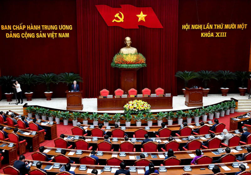 The 11th plenum of the 13th Party Central Committee wrapped up on April 12 afternoon after three days of sitting (Photo: NDO)