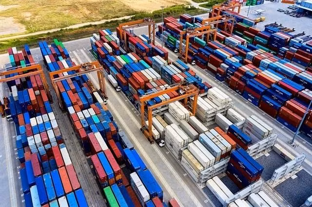Containers stacked at an international port in Ba Ria-Vung Tau province. (Photo: VNA)