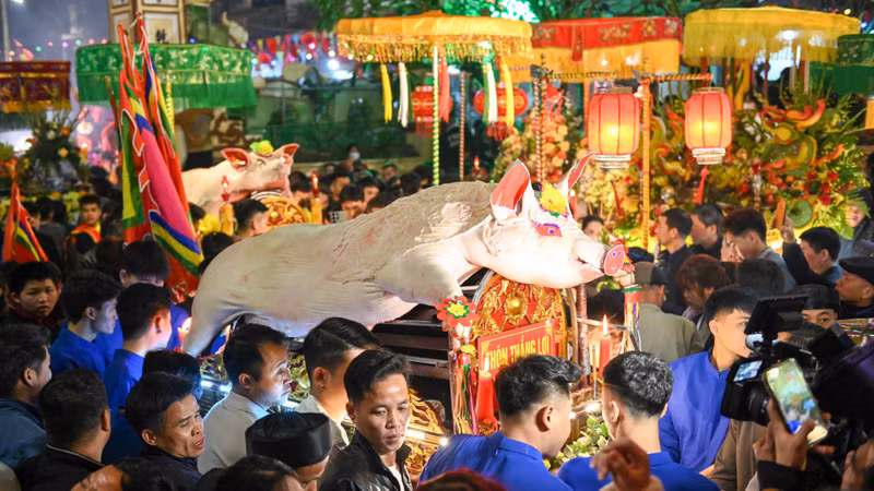 The ceremony worships the village’s tutelary deity, Tam Lang - a talented general under the reign of Hung Due Vuong, the 18th Hung King.