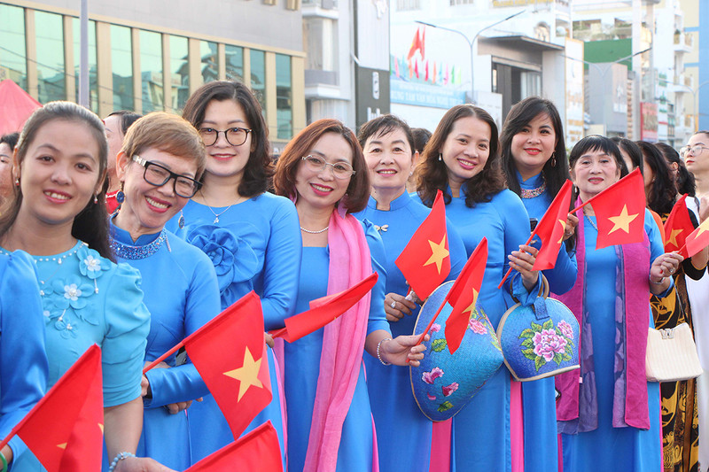 Participants at the ceremony held on March 1 in An Giang Province to honour Vietnam's traditional Ao Dai. (Photo: baoangiang.com.vn)