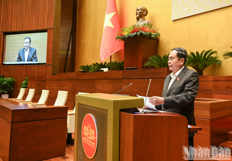 Chairman of the National Assembly Tran Thanh Man speaks at the conference (Photo: NDO)