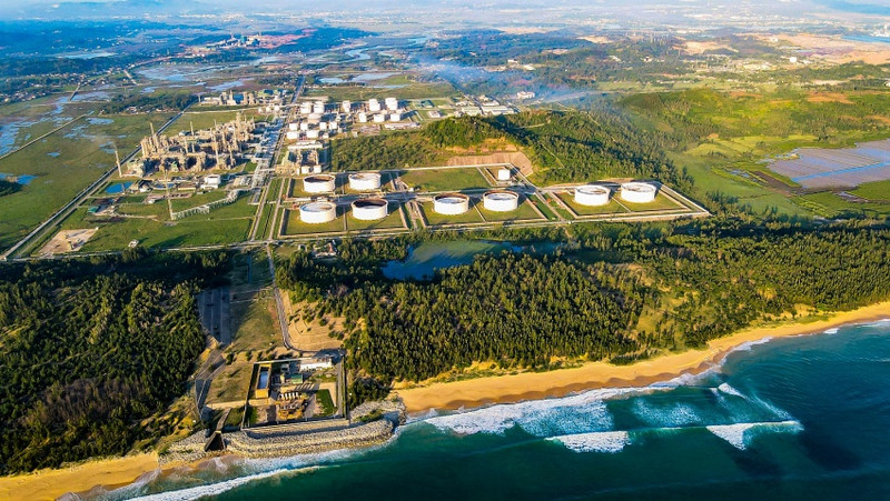 An aerial view of Dung Quat refinery plant