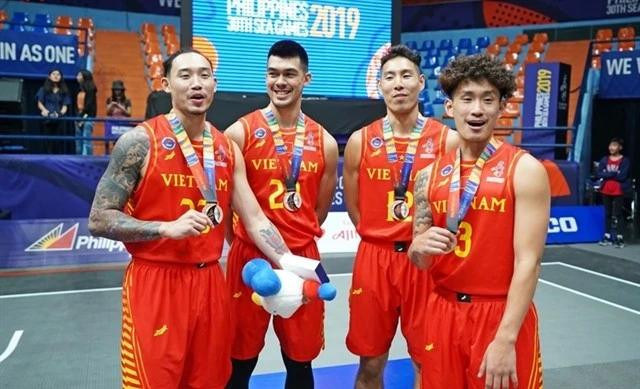 The Fantastic Four: From left to right Tam Dinh, Chris Dierker, Justin Young and Tran Dang Khoa will be competed in FIBA 3x3 Asia Cup 2025, which will take place in Singapore from March 26 to 30. (Photo webthethao.vn)