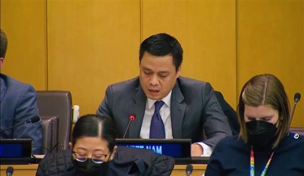 Ambassador Dang Hoang Giang speaks at the session (Photo: VNA)