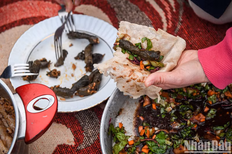 A dish in a tent in Turkey.