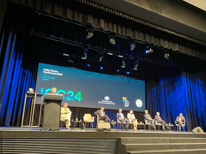 Permanent Deputy Minister of Foreign Affairs Nguyen Minh Vu speaking at the seventh Indian Ocean Conference (Photo: Vietnamese Ministry of Foreign Affairs)